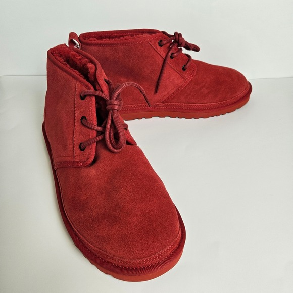UGG Neumel Chukka Red Suede Leather Lace-Up Boots Men's Size 13 - Picture 1 of 12